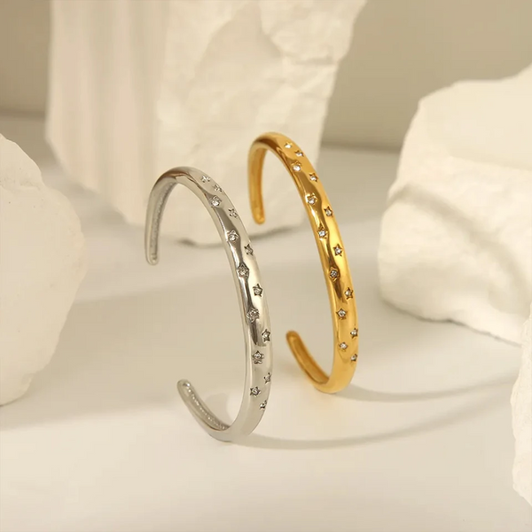 Bracelet Yewelorat plaqué or avec zircon étoile