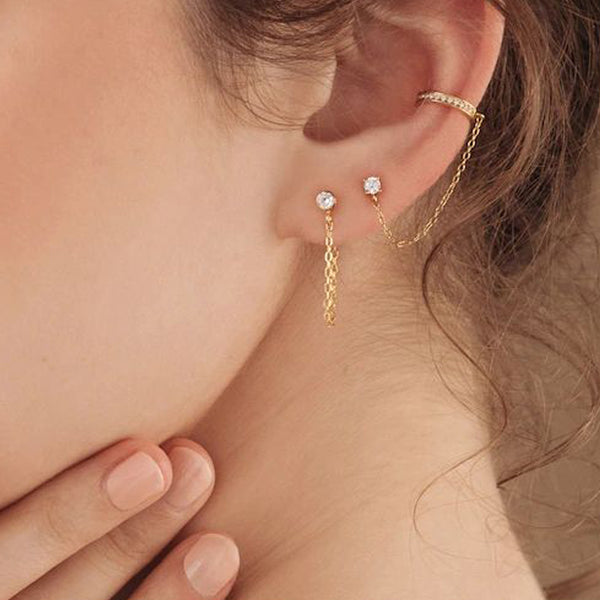 Yewelorat Birthstone Earrings GOLD